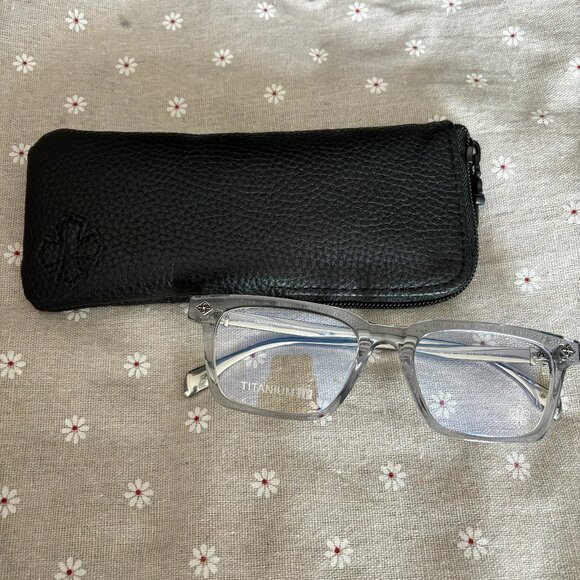 Chrome Hearts Hard Transparent Silver Cross Sunglasses